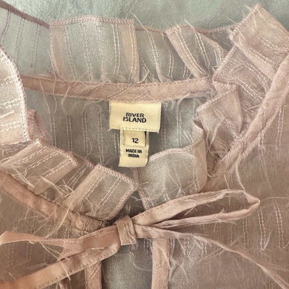 River island lilac puffy sleeve top - Picture 2 of 4